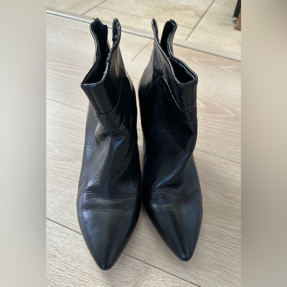 Nine West Black Leather Ankle Boots